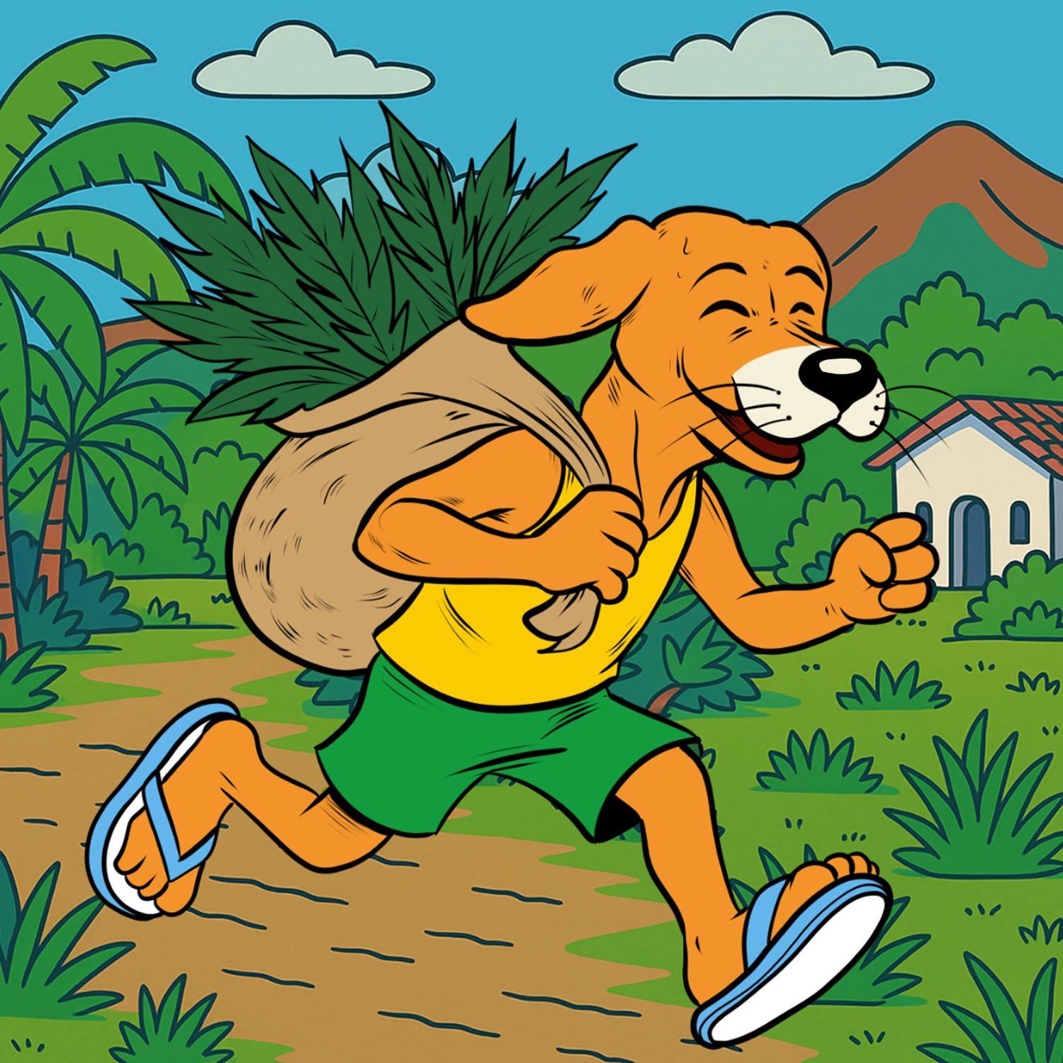 Ilustração do Caramelo em viagem